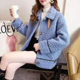 Lamb Wool Jacket Women Autumn Winter Warm Soft Short Fur Jacket Coat Female Plush Overcoat Casual femininos