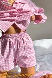 Loung Wear Tracksuit Women Shorts Set Stripe Long Sleeve Shirt Tops And Loose High Waisted Mini Shorts Two Piece