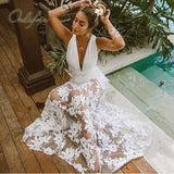 2022 Summer Women Sexy Long Dress Transparent White Lace Backless Sleeveless Maxi Tunic Beach