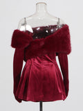 Sexy Cheesy 20205 Spring New Fashion Niche High-End Sense Splicing Diamond Corset Dress Dress