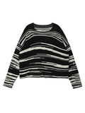 Oversized Stripe Jumper Knit Sweater- Outfit