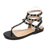 Summer Flat Sandals Female Style Rivet Flat Clip Flip Flipper Size Size