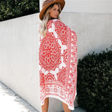 Print Dress Chiffon Tunic Plus Size Long Kimono Tunic Lady Loose Dresses 2022 Summer Clothes For Women Beach Dress