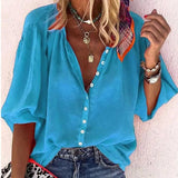 Solid Oversized Loose Shirt Vintage Button Tunic Summer Tops and Blouses Women's Clothing blusas mujer de moda