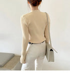 Summer Korean Style Knitted Sweaters Women Buttons Cardigan Slim Ladies Fashion Long Sleeve