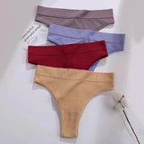 Women's thong High Waisted Seamless Women's Panties Comfortable Briefs 6 Solid Colors S-XL Sexy Underpants For