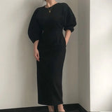 Ladies Office Dress Fashion Sexy Solid Color Dress Women Slim Midi Dress Vestidos OL Christmas