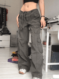 Washed Pocket Patched Cargo Jeans- Outfit