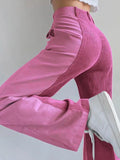 High Waist Y2K Corduroy Loose Pants-Outfit