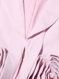 Wind Niche Stereo Rose Cut Deep V Collar 2025 Autumn New Solid Color Small Suit Short Coat