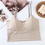 Seamless Women Bras Ice Silk Brassiere Push-Up Paded Intimates Sexy Bralette Sling Vest Soft Breathable Underwear