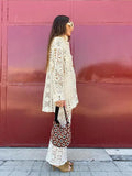 Women's Floral Hollowed Out Crochet Knitted Shirt Fashion Lapel Single Breasted Outwear 2024 Summer High Street Sweater