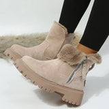 Cylinder Plus Code Snow Boots Women Winter New Cylinder Plus Velvet Thick Side Zip Cotton Boots