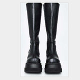Gothic Style Long-Sleest Locomotive Rider Boots But Knee-High Boots
