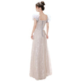Banquet Evening Dress Women's 2025 New High-End Sensing High-End Light Luxury Small All-Day Wedding Dresses For Adults Hosting Annual