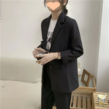 Zingj Suit Suit Female Fall 2024 Korean Version Of Loose Professional Office Worker Suit Jacket Formal Dress College Style-Outfit