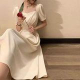 Dress For Women Elegant Midi Dress Office Ladies Solid Clothing Femme Fashion Summer