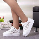Large-Size Women's Shoes New Hollow Mesh Breathable Loose Cake Leisure Single Shoes