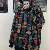 Print Sweatshirt Women Gothic Hoodies Oversized Hoodie Harajuku Kpop Hood Hooded Loose Bf Student Coat Wait Mo