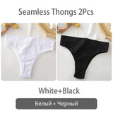 Women's thong High Waisted Seamless Women's Panties Comfortable Briefs 6 Solid Colors S-XL Sexy Underpants For