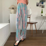 Origami Green Pleated Pants Korean Fashion Bottoms High Waist Loose Colorful Wide Leg Pant Cyber Y2k Trousers