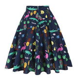 Summer Rockabilly Skirt Vintage 50s Floral High Waist Retro Hepburn Swing Cotton Women Clothing 60s Midi Casual