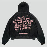 Zingj Cotton Top Y2K New Casual Loose Hoodies Street Harajuku Hip Hop Letter Print Pullover Unisex Punk Retro Hoodie Coat Men 102-0-Outfit