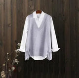 Sweater Vest Women Casual Loose Fringed Student Knitted Halter Korean Version of The Wild 2021 Spring Jumper