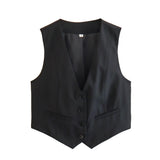 Summer New Women's Street Fashion Leisure Vest 15 Color V Collar