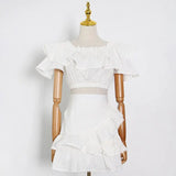 Piece Set Women Office Tracksuit Sexy Outfit Summer Luxury Designer Clothing 2021 Crop Top Skirt 2 Piece Dress Sets