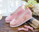 Zingj Shoes Round Head Spring And Autumn Ancient Style Students Embroidered Cloth Shoes Ancient Costume Stage Play Dance Shoes Women's Shoes Single