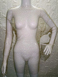 black fishnet rhinestone mini summer dress women Glitter bodycon club party dress see through bikini cover up beach