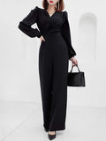 Version Of The V-Necked Temperament Jumpsuit Women's Fashion Waist Thin Professional