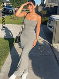 Strap Backless Long Maxi Dresses Party Club Vacation Outfits for Women Sexy Casual Summer Dress 2022 Wholesale