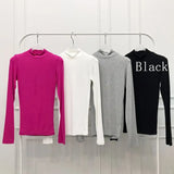 Summer Top Sexy T Shirt Women 2021 Elasticity T-Shirt Korean Style Woman Clothes Slim Tshirt Female Casual Long Sleeve
