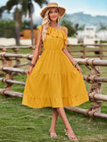 Summer Leisure Clear New Women's Single Shoulder Solid Color Flounce Waist
