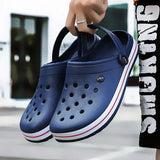 Boy Sandals Crocks Summer Hole Shoes Crok Rubber Clogs Men's EVA Garden Shoes Black Beach Flat Men Sandals
