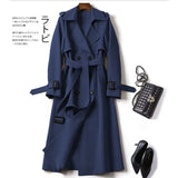 Zingj Women In The Long 2024 Spring And Autumn New Korean Version Of Large Size Small Popular British Wind Coat Over The Knee
