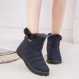 Warm Plush Casual Shoes for Women Plus Size Waterproof Wedges Snow Boots Platform Ankle Boots Women Side Zipper