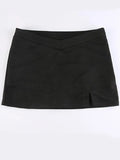 Lined Detail Split Cargo Mini Skirt- Outfit