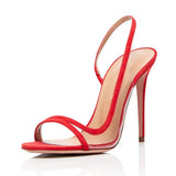 Shoes Are Supplied With New Round Head And Back Tripping Shoes With Exposed Heels And Large Sizes Of Ladies' Thin High-Heeled