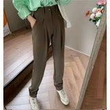 Suit Pants Spring Office Lady Long Trousers 2020 New Autumn Solid Slim High Waist Fashion Pant