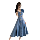 Sister Fan Bumps The Big Collared Waist A Dress 2025 Thin Early Autumn Dress Open The Cowboy