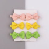 Sweet Mini Bows Hair Clips For Cute Girls Solid Ribbon Hairpins Boutique Barrettes Headwear Kids Hair Accessories