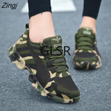 new Camouflage Fashion Sneakers Women Breathable Casual Shoes Men Army Green Trainers Plus Size 34-44 Lover