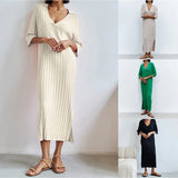 Zingj Ribbed Knitting On Both Sides Of The Short-Sleeved Skirt