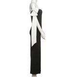 Black Off-shoulder Tie Up Midi Dress- Outfit