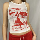 Gothic Print T-shirt Women Long Sleeve Slim Fit Crop Top Y2K Aesthetic Spring Autumn Sweats Tees Top Harajuku