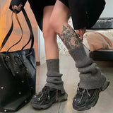 Zingj And Winter Lolita Pile Jk Pure Color Socks Cover Soft Waxy Warm Folding Leg Boot Cover Pile Leg Cover-Outfit