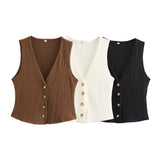 Women's Clothing 2025 Autumn New Texture Vest Top + Straight Trousers